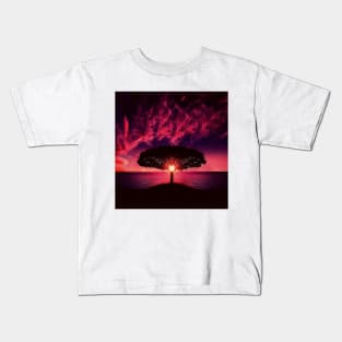 Tree Photography, Oak Tree Silhouette, Trees, Purple Tree, Nature Wall Art, Landscape Kids T-Shirt